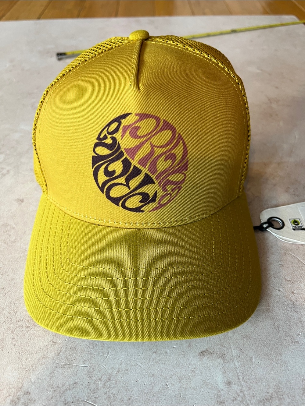 Prana Mustard Yellow Roads Ahead Trucker Hat Unisex